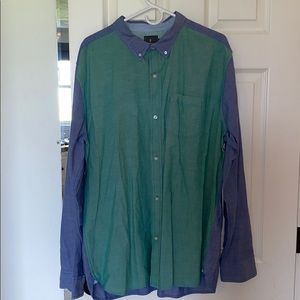 Multicolored button down fun shirt